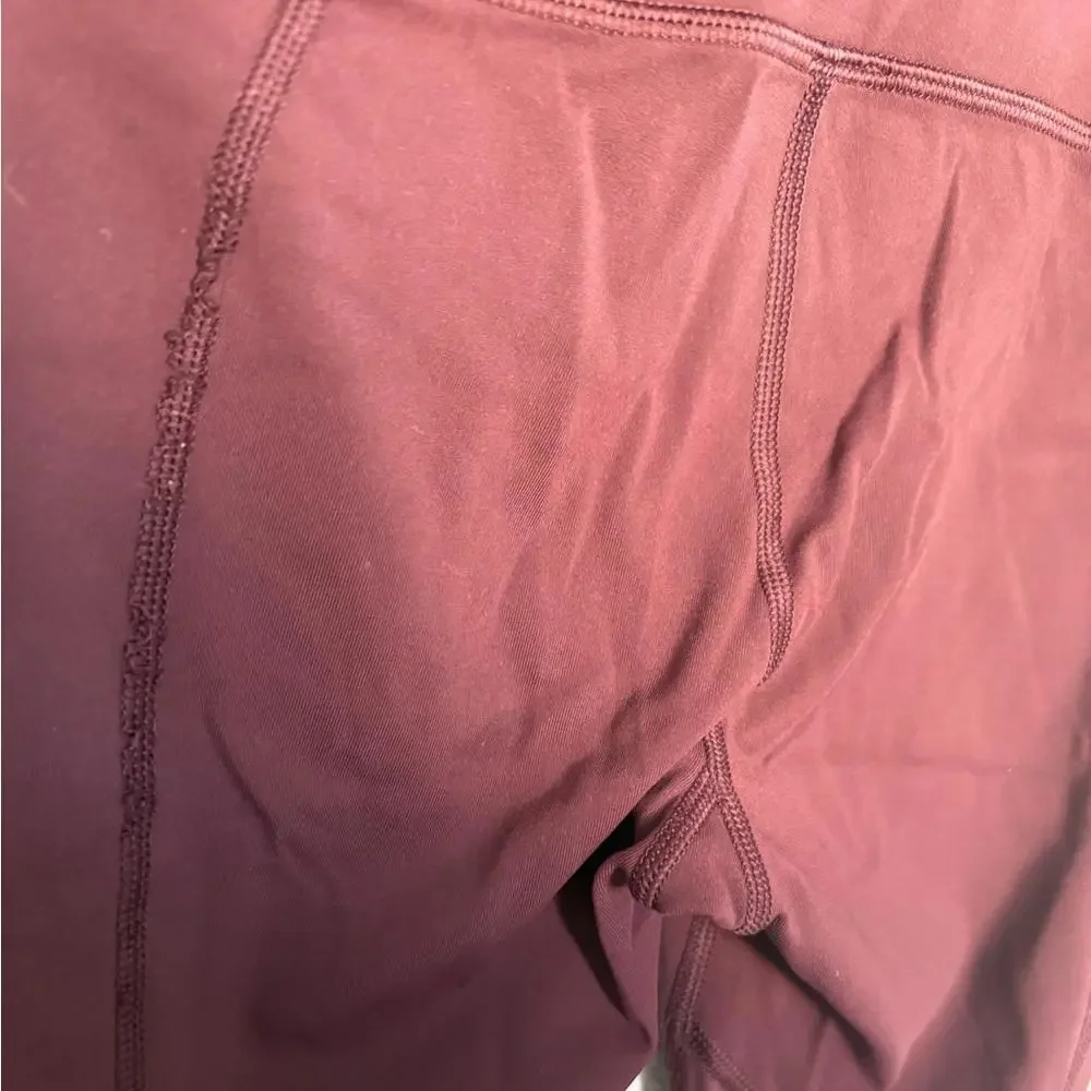 Lululemon All Meshed Up 7/8 Tight Legging Bordeaux Drama / Flash Light Size 4